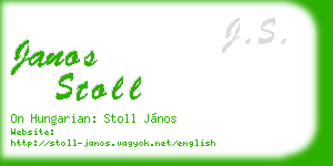 janos stoll business card