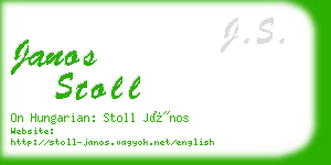 janos stoll business card